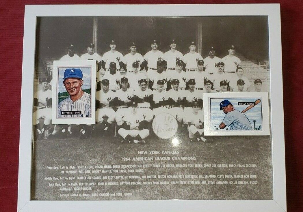 Baseball LOT 1964 New York Yankee Team Pic Mickey Mantle Whitey Ford 1989 Bowman