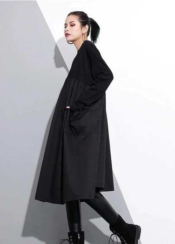 Elegant Cinched o neck Cotton clothes For Women Tutorials Purple  Dresses