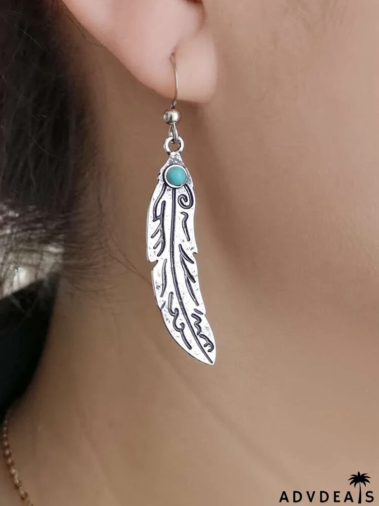 Feather Drop Earrings