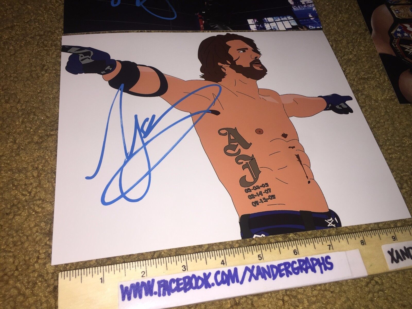 AJ STYLES PHENOMENAL SIGNED AUTOGRAPHED WWE 8X10 Photo Poster paintingGRAPH WRESTLING A.J.