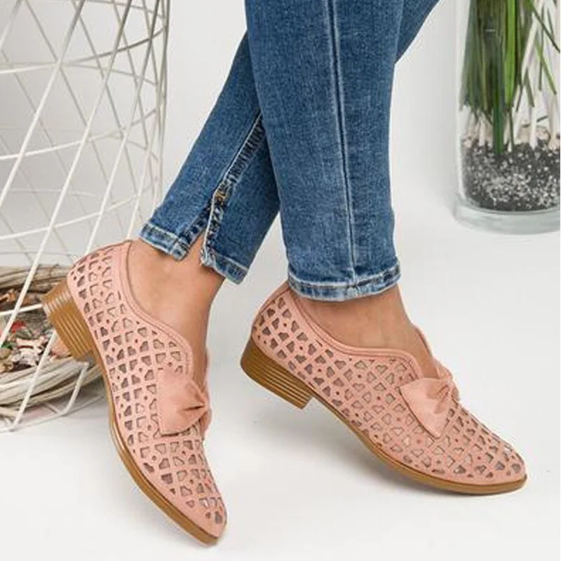 2022 New Fashion Bowtie Pointed Toe Women Flats Spring Shoes for Woman Platform Slip on Loafers Leather Drop Shipping 43