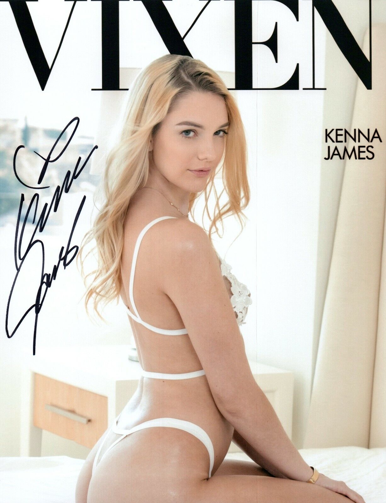 Kenna James Super Sexy Hot Adult Model Signed 8x10 Photo Poster painting COA Proof 39B