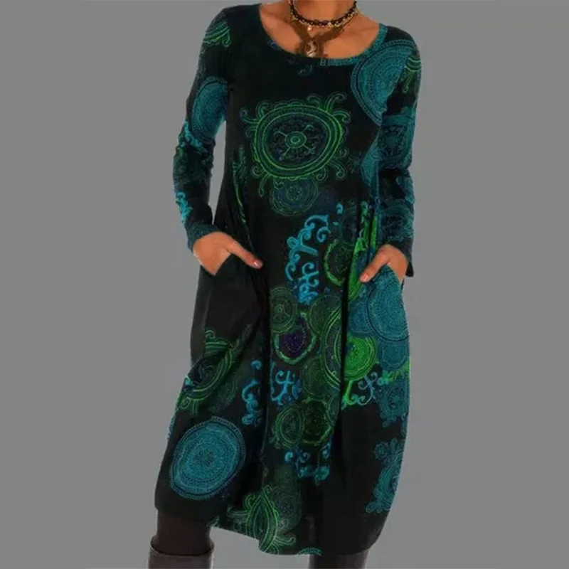 Ethnic Style Pullover Print Dress
