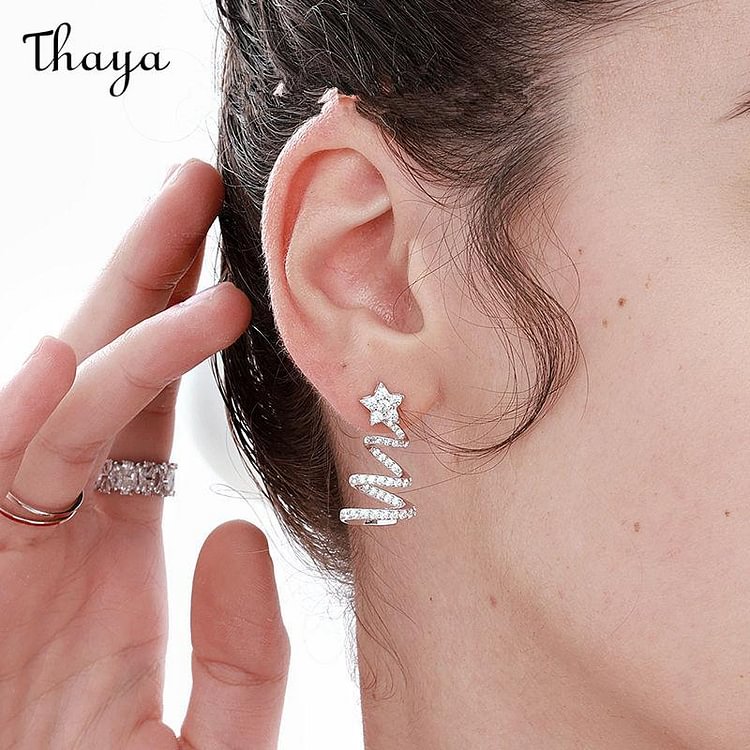 Thaya 925 Silver Wishing Star Earrings