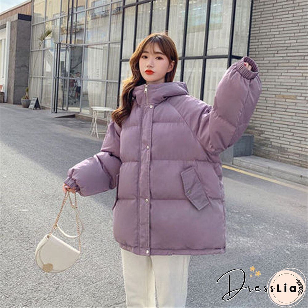 New Short Winter Jacket Women Warm Hooded Down Cotton Jacket Parkas Female Casual Loose Outwear Korean Cotton-padded Winter Coat