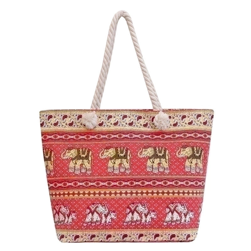 Women’s Vintage Style Geometric Canvas Shopping Bags