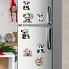 12 STÜCKE 2d flache DIY Diamant Kunst Kühlschrank Aufkleber Kits für Wohnkultur (Panda)