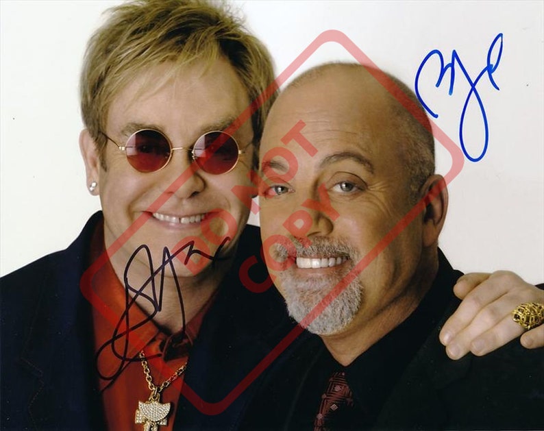 Elton John Billy Joel 8.5x11 Autographed Signed Reprint Photo Poster painting