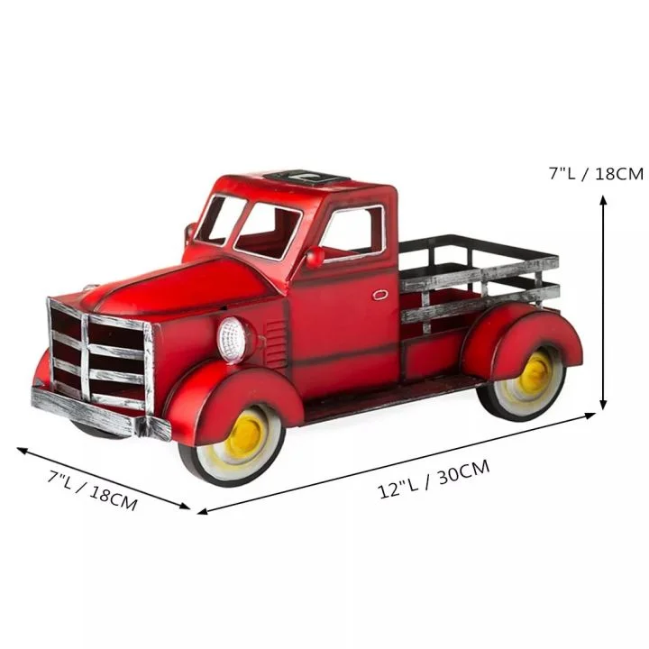 Retro Style Solar Pickup Truck Garden Decoration