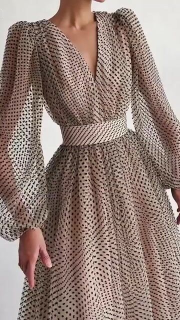 Elegant Dot Patchwork A Line Dresses