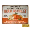 Fall Market Pumpkin Fresh Custom Classic Metal Signs, Autumn Thanksgiving Farmhouse Harvest Decoration