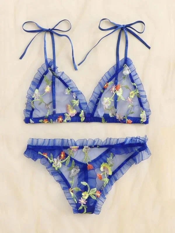 Uveng Sex Lingerie Sexy Women's Slings Mesh Print Lingerie Lingerie Lingerie