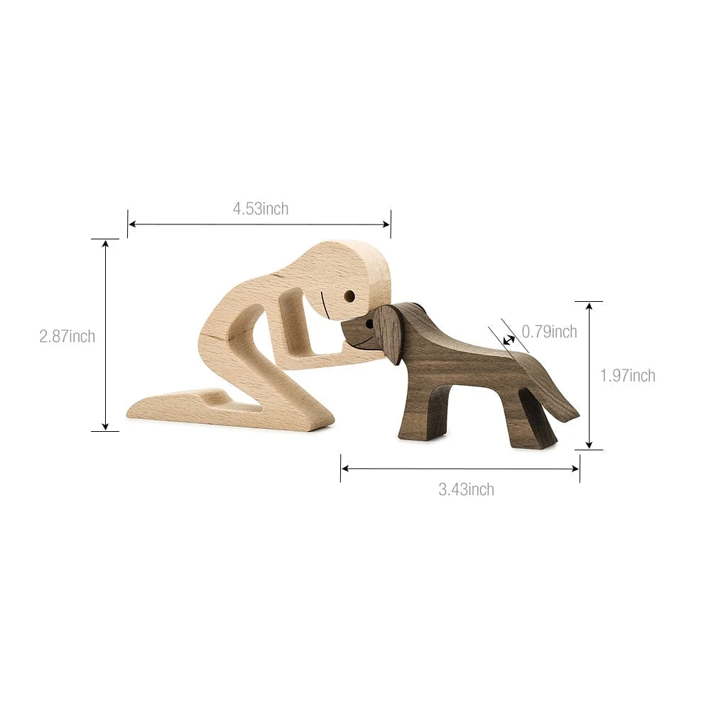 Adornos de madera Wooden Dog Craft Figurine Home Office Table Ornament Easter Decoration Love Dog Pet Lover Gifts oficina OEM 515-2