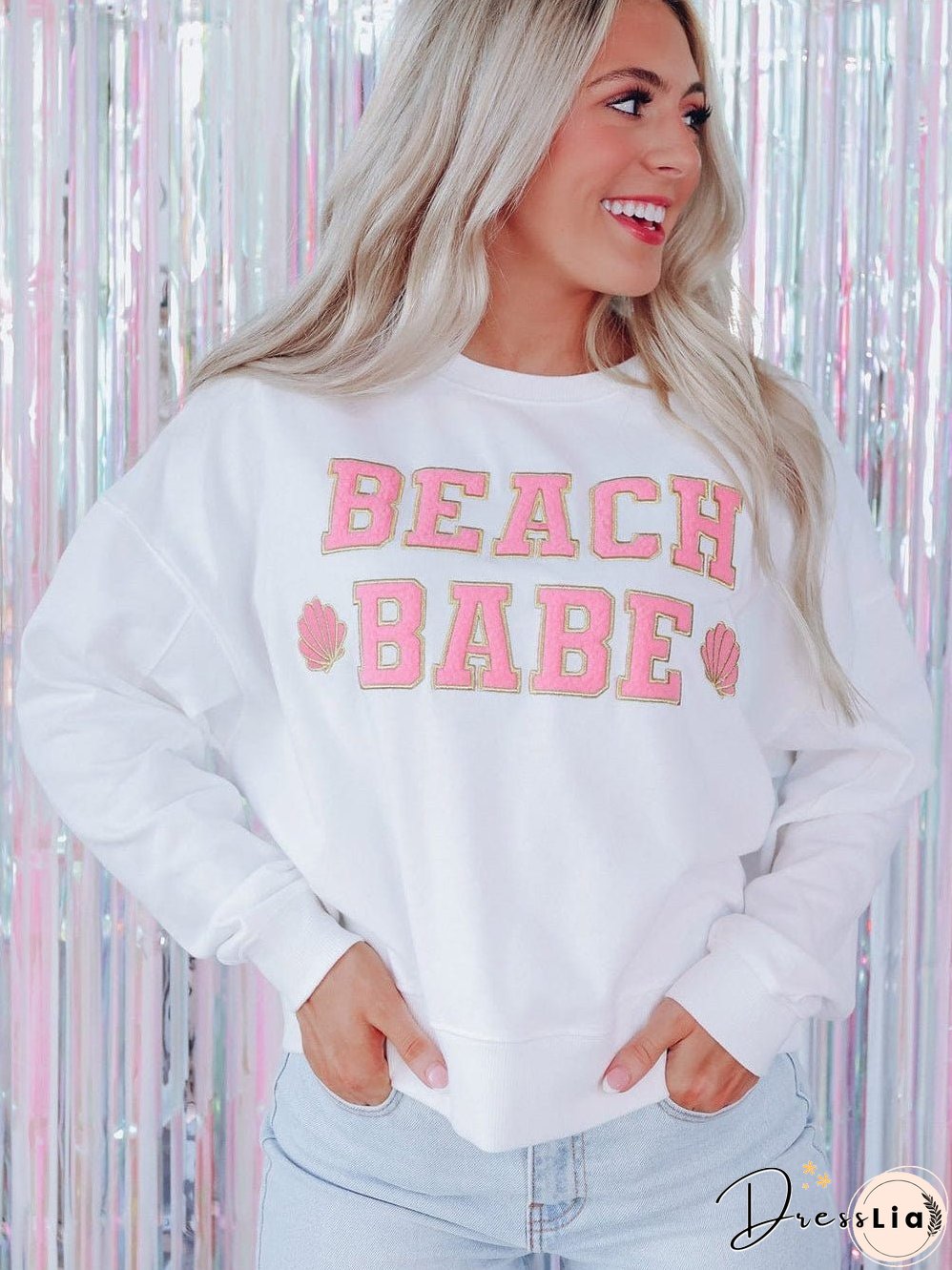 White Southern Belle Graphic Pullover Sweatshirt