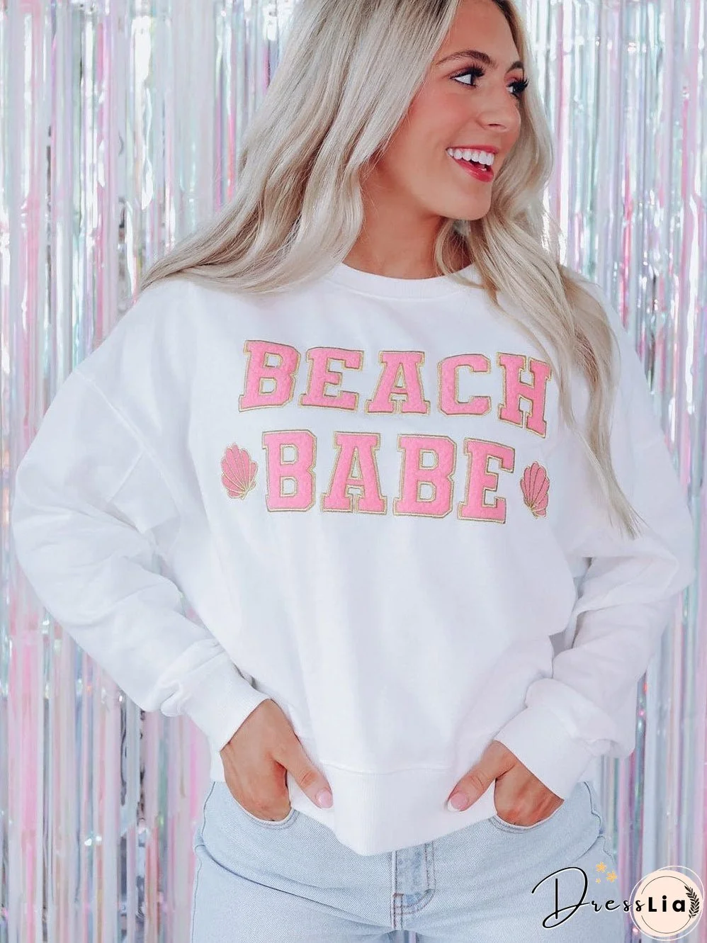 White Southern Belle Graphic Pullover Sweatshirt