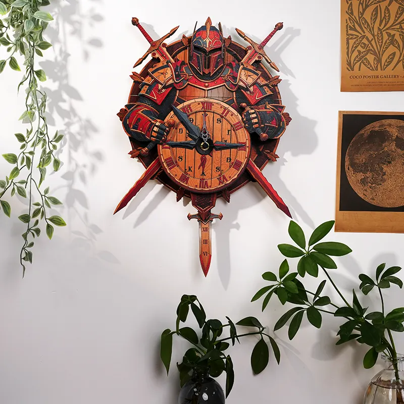 Knight&rsquo;s Compass Timepiece Wooden Clock Puzzle