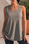 Plus Size Lace Stitching Solid Tank Top