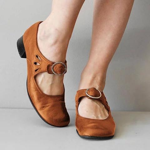 Vintage Mary Janes Shoes Summer Autumn Low Heel Women Loafers