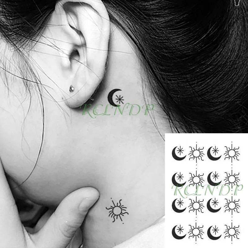 Waterproof Temporary Tattoo Sticker Love Heart Pattern Letters Design Arabic Writing Flash Tatoo Fake Tatto for Woman Men
