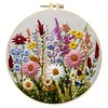 Flowers DIY Stamped Embroidery Kit with Embroidery Hoop Needlepoint Kit 30x30cm for Adults Beginners Craft Lovers Gift tapestrymarket