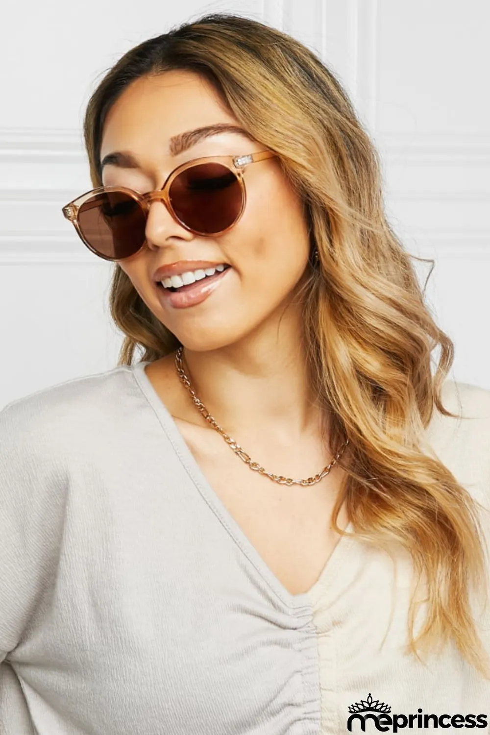 Round Full Rim Polycarbonate Frame Sunglasses
