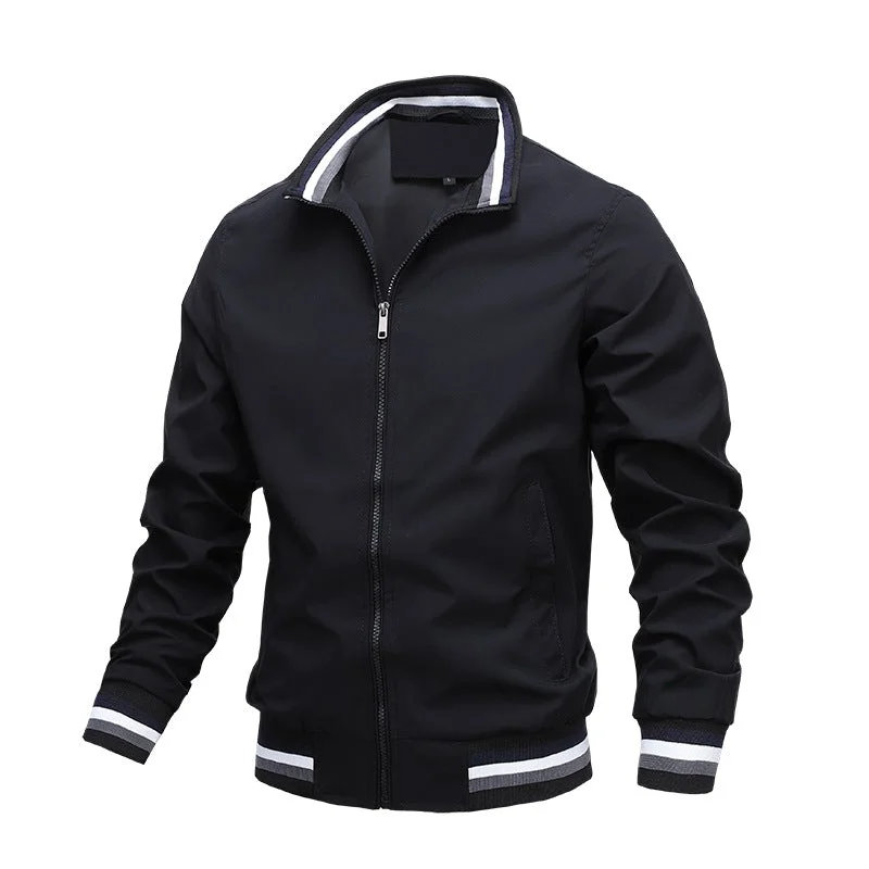 Men's Casual Jacket Spring and Autumn Sports Solid Color Jacket
