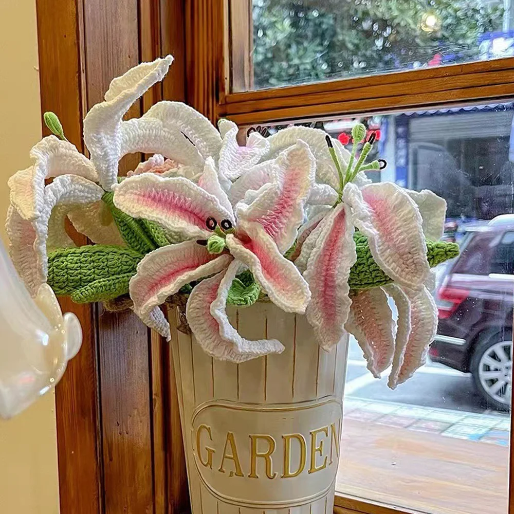 Handwoven Lily Bouquet Home Decor Simulation Flower