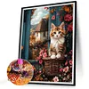 Fensterbank Katze - runder Bohrer Diamantmalerei - 40*50cm