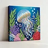 (25x25cm)DIY Jellyfish Framed Handmade Pearl Painting Art Craft Kit Living Home Decor