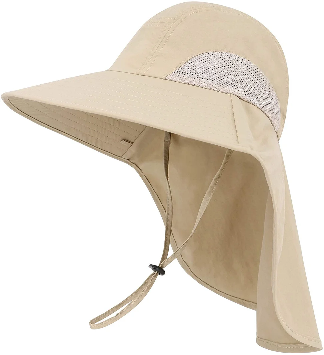 Womens Foldable Flap UPF 50+ UV Protective Bucket Sun Hat w/Neck Cord