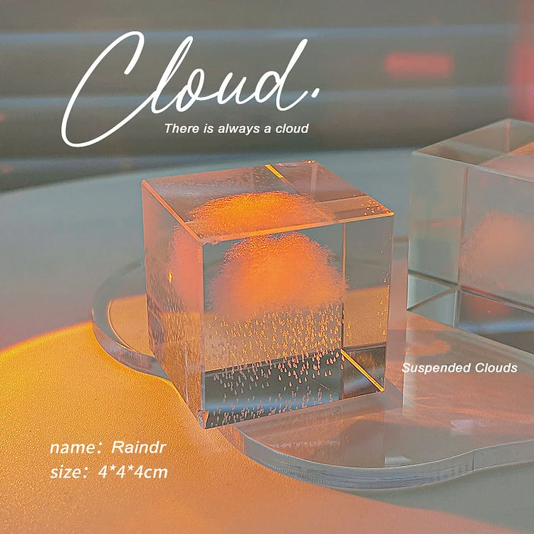 Journalsay Adopt a cloud crystal ornaments transparent microsculpture square ornaments desktop decorative ornaments