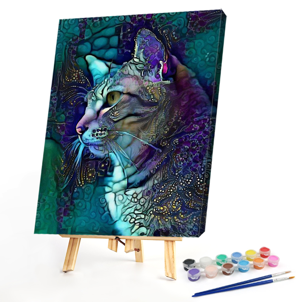 

40*50CM - Paint By Numbers - Blue Cat, 501 Original