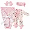 12" Pink Swaddle Blanket 4 Pcs Reborn Baby Doll Accessories Set - RBBI-Myrebornbabydoll&reg; Myrebornbabydoll&reg;