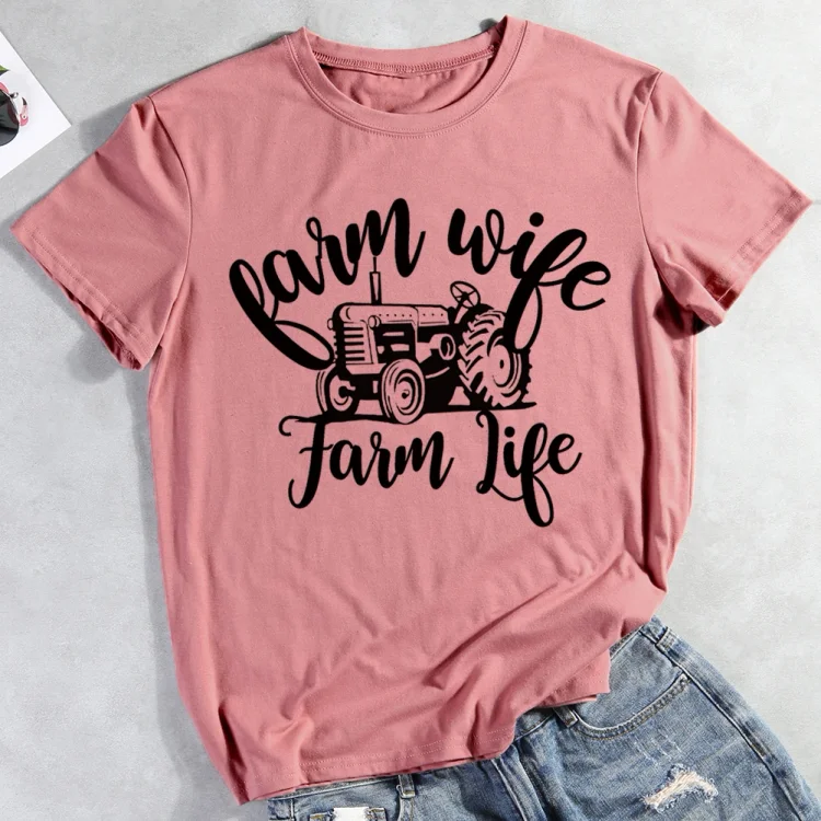 ANB -  Farm wife farm life T-shirt Tee -03876