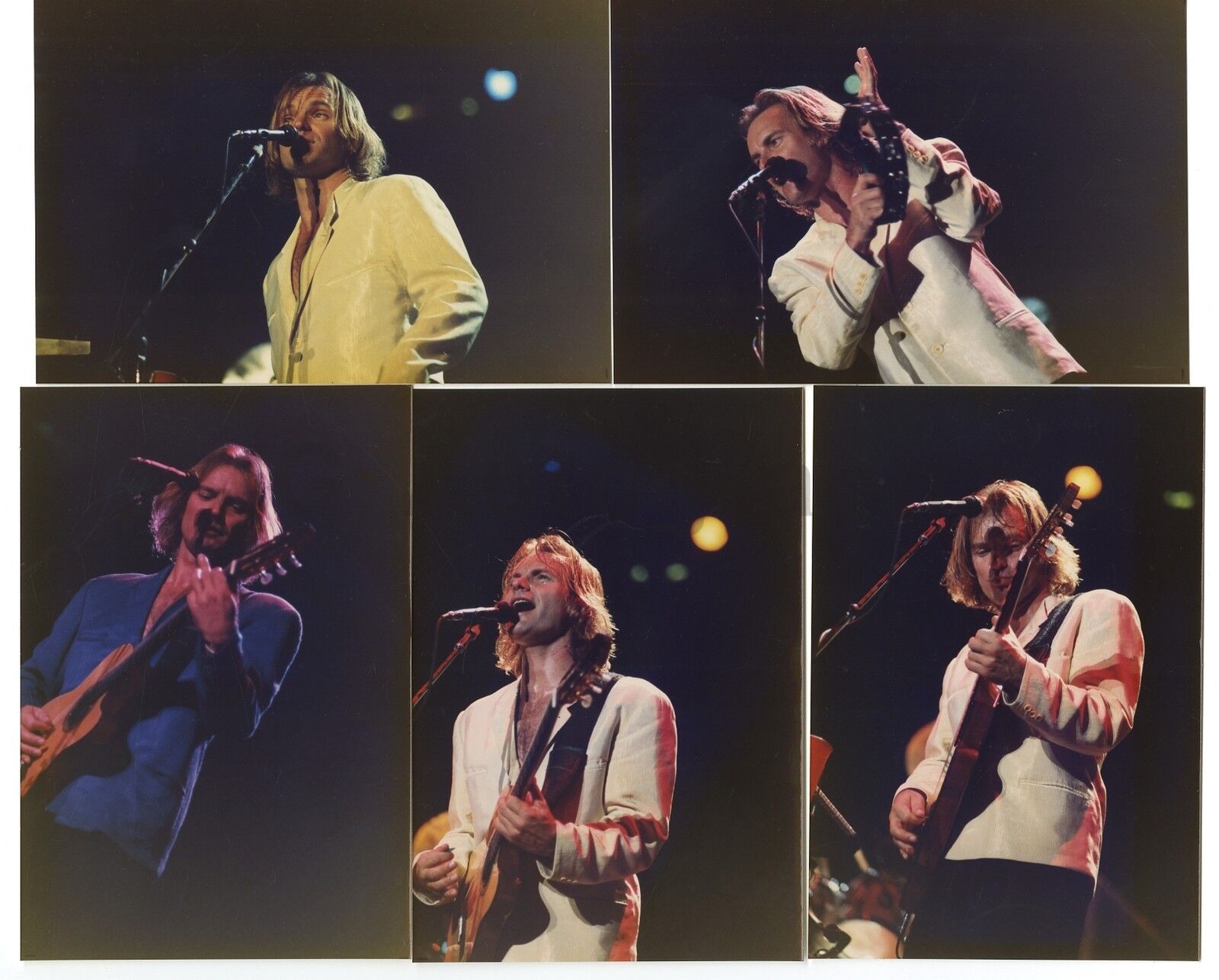 Sting, The Police Lot of 5 Vintage 1988 Boston Garden Photo Poster paintings by Peter Warrack