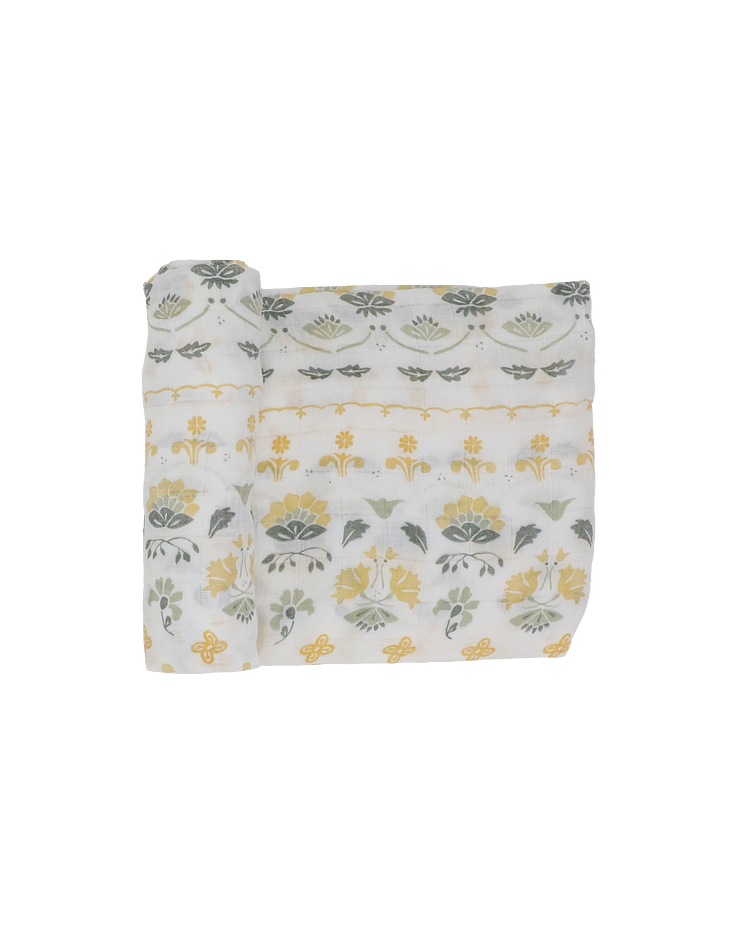 Deluxe Muslin Swaddle Blanket - Heirloom Floral