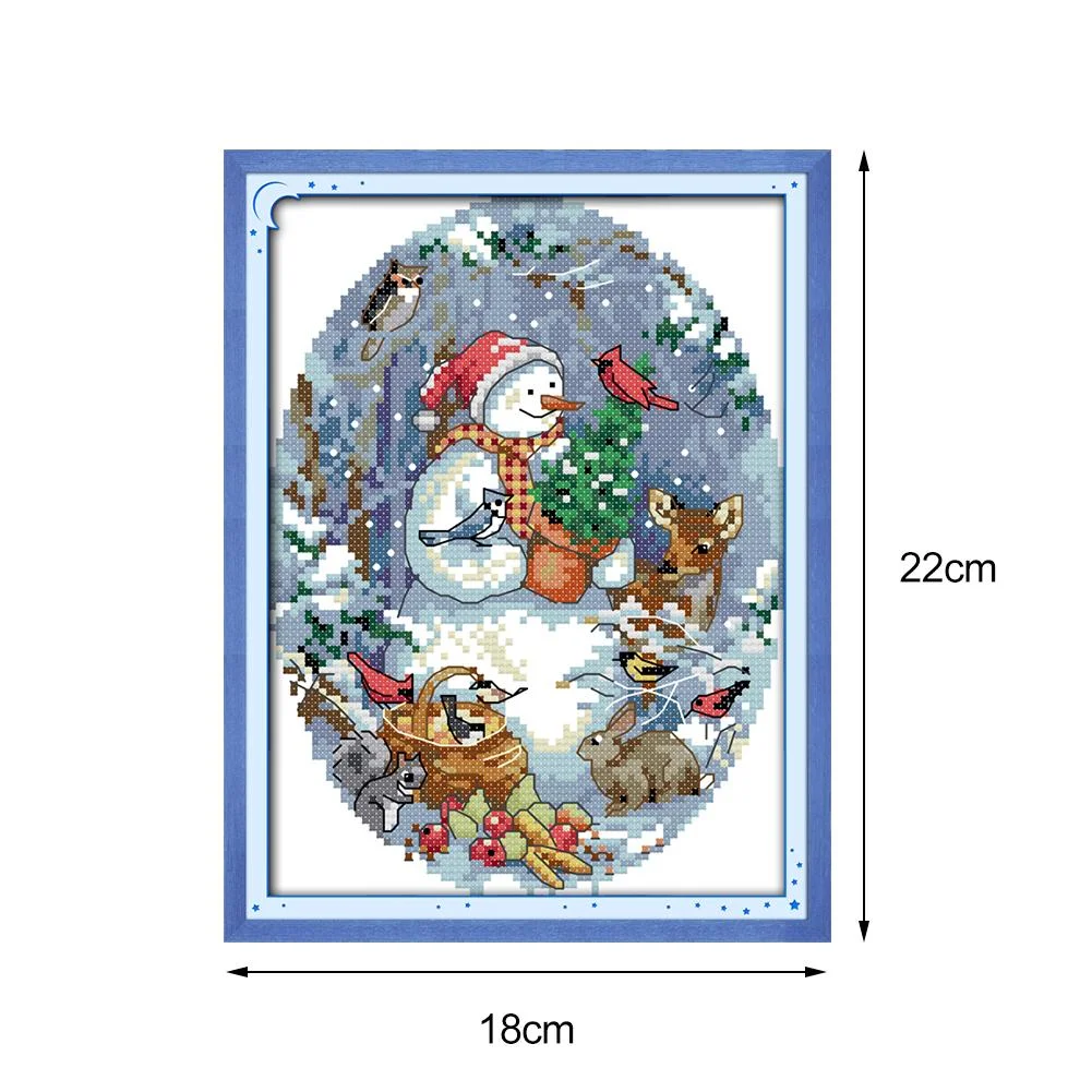 Cross Stitch - Snowman Friends(22*18cm)
