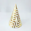 5 BAGS Golden Silver Polka Dots Kids Birthday Party Cone Hats