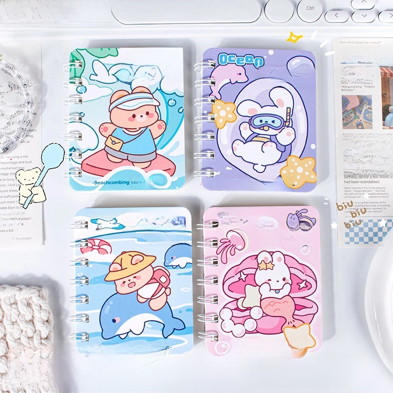 A7 Flip Coil Notebook Student Small Pocket Mini Portable Office Notepad Random 1 Piece