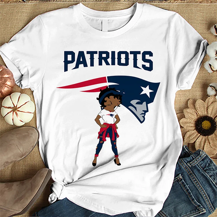 New England Patriots Women's White Relaxed T-Shirt
