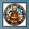 Pompiers-Peinture Diamant Ronde Complète-40*40CM