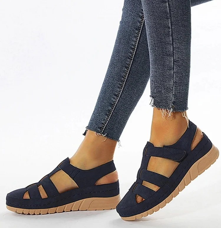 Casual Orthopedic Velcro Walking Wedge Toe Sandals shopify Stunahome.com