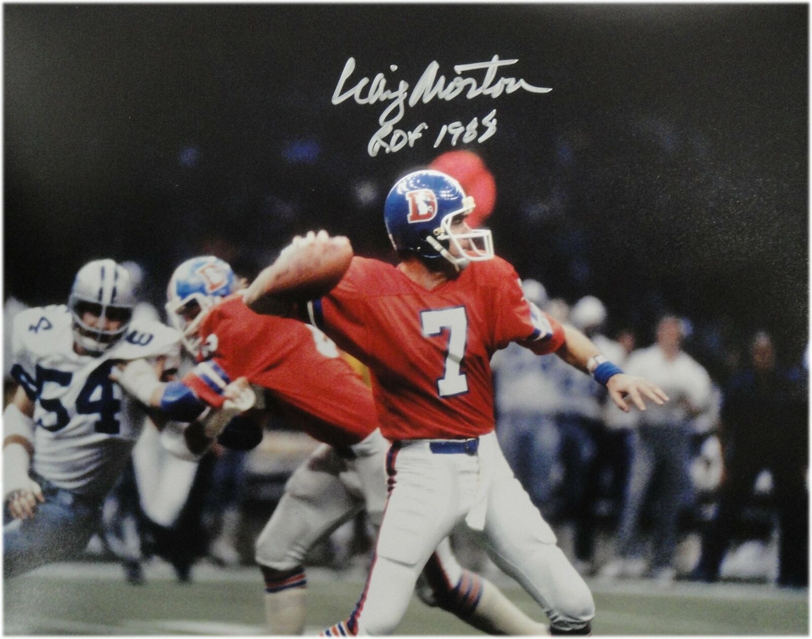 Craig Morton Hand Signed Autographed 11x14 Photo Poster painting Denver Brocos HOF 1988 Silver