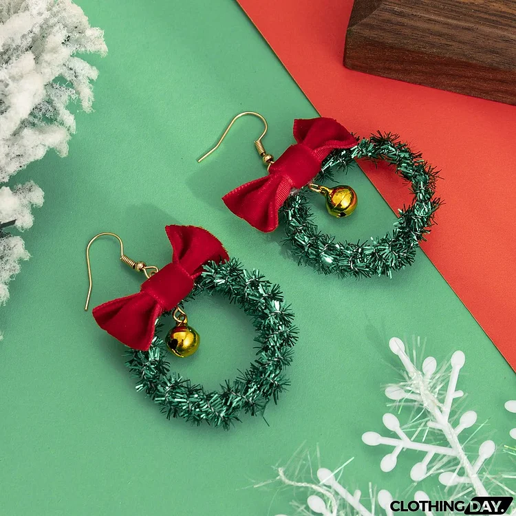 Christmas Tree Tassel Garland Bell Earrings Earrings