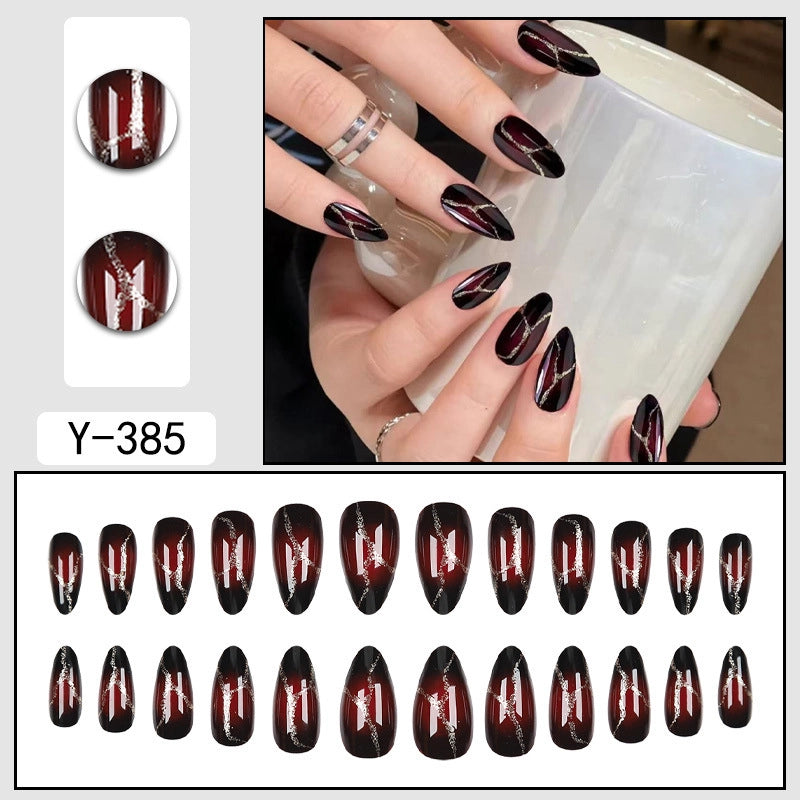 Sweet Color Block Heart Shape ABS Press-on Nails 1 Set