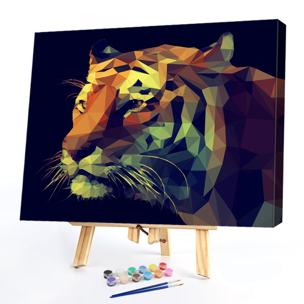 

40x50cm - Paint By Numbers Geometric Tiger, 501 Original