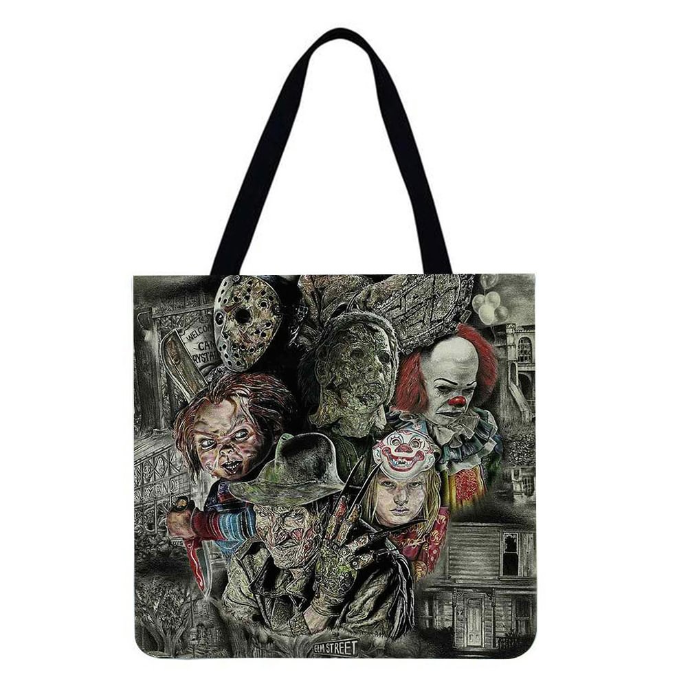 Linen Tote Bag-Horror Movie Character
