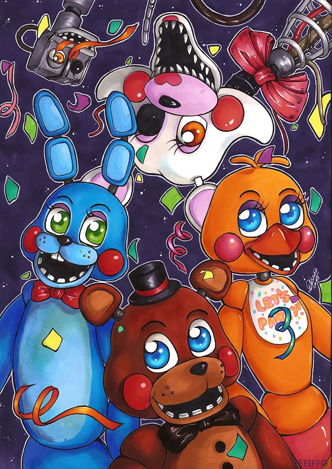 Five Nights at Freddy's 50*70cm (canvas) full round drill(40 colors) diamond painting