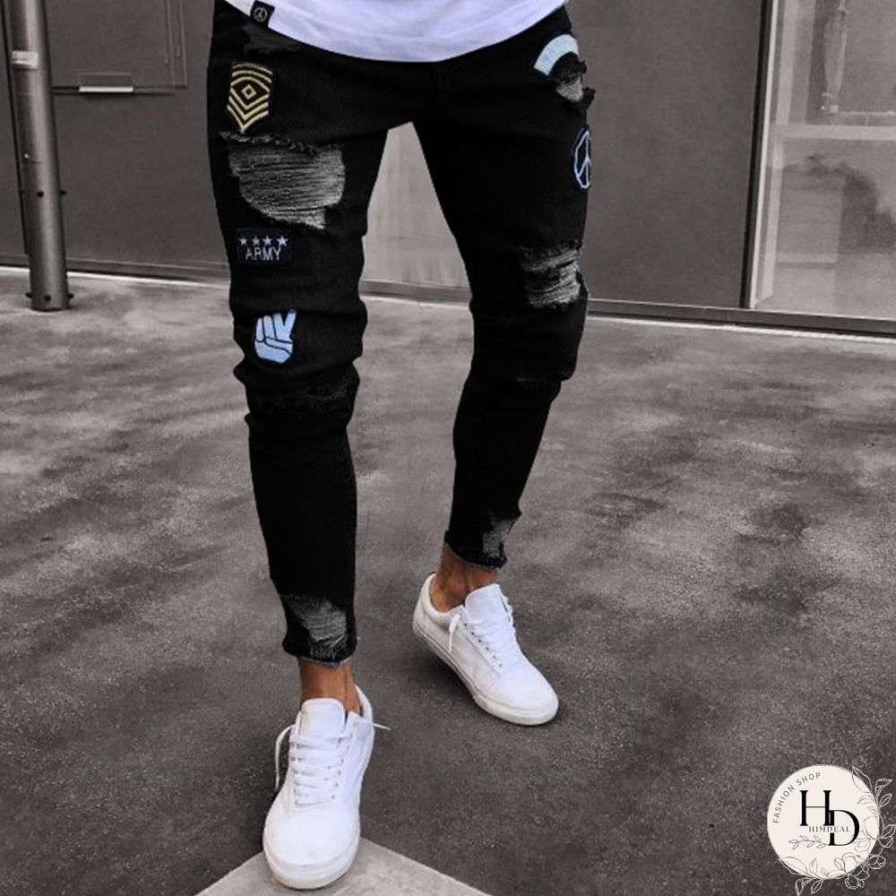 Fashion Ripped Hole Jeans Hh034