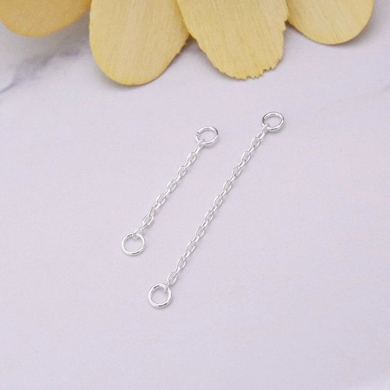 1 Piece 925 Sterling Silver Solid Color Chain Jewelry Accessories